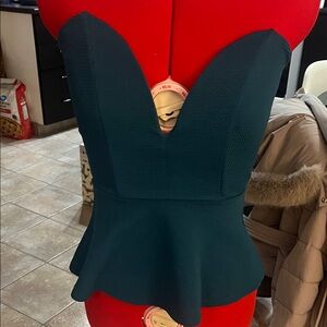 Elegant Teal Peplum Top